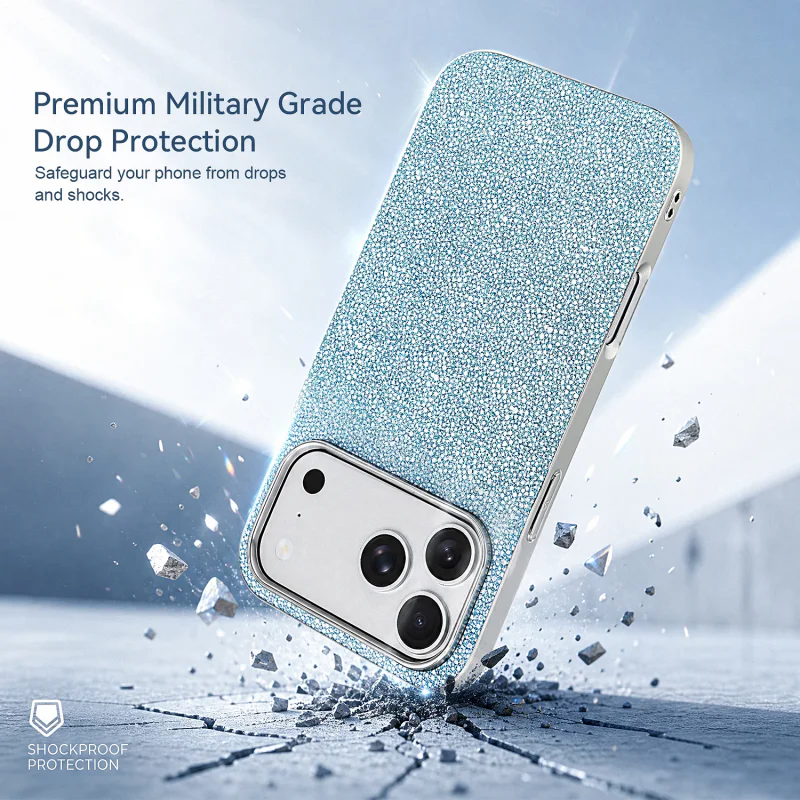 Capa Magnética Apokin para iPhone 16 Diamante Brilhante Prata - Imagem 4