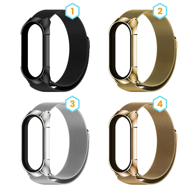 Bracelete Metálica Apokin para Xiaomi Mi Band 7 e 5 Fina Preto