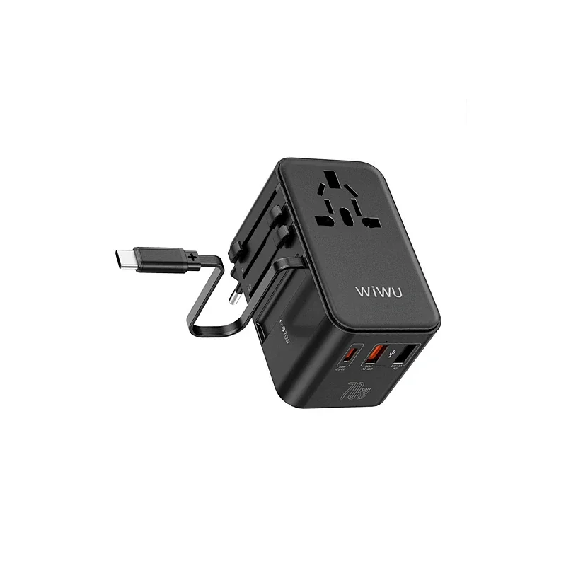 Adaptador de Viagem Wiwu International UA-004 com Carregador 70 W Preto - Imagem 4
