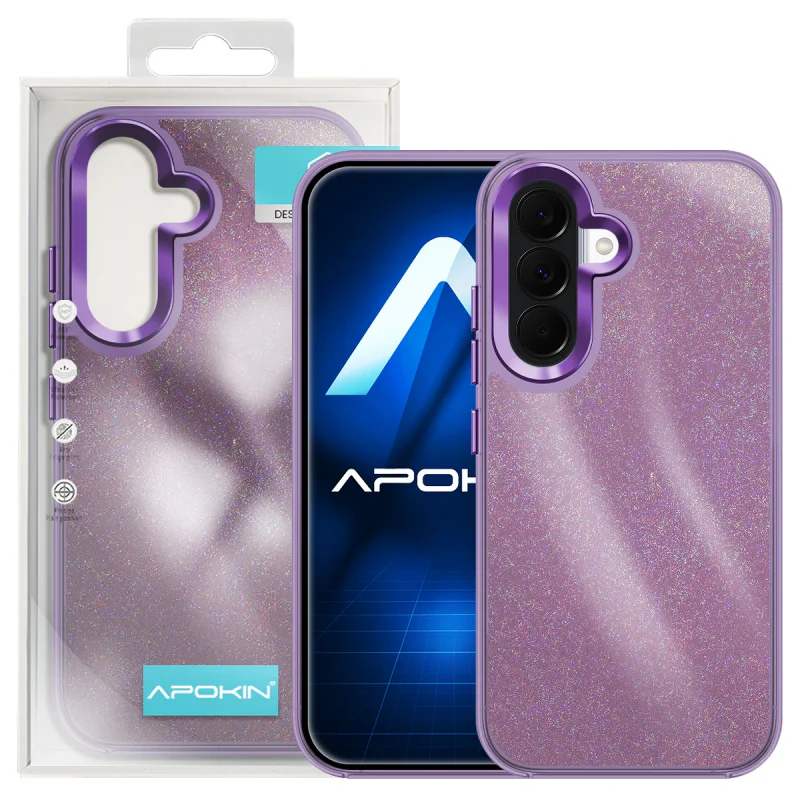 Capa Apokin para Samsung Galaxy A57 Acrílica com Purpurina Prata - Imagem 6