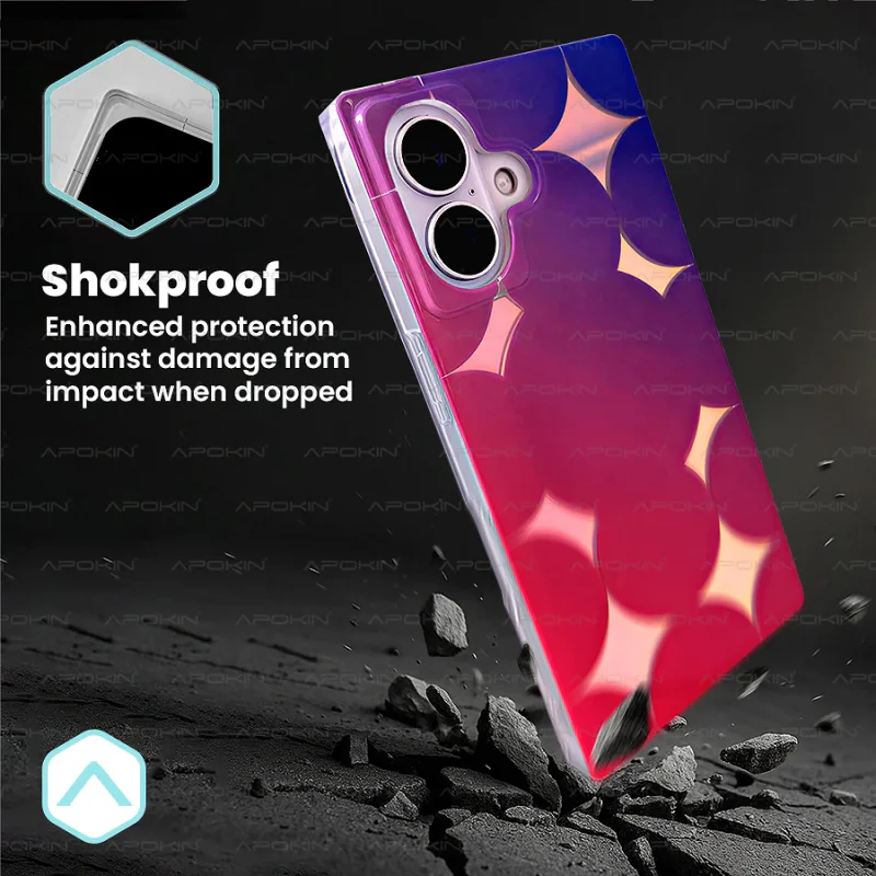 Capa Apokin para iPhone 14 Pro Max Espelhada Iridescente com MagSafe Variedade de cores - Imagem 4