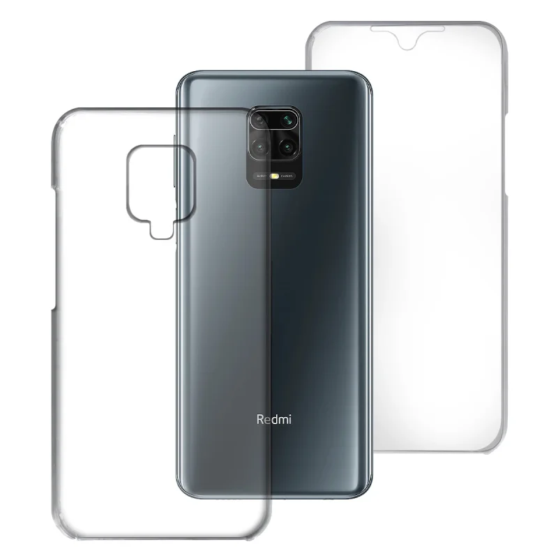 Capa Integral 360 Dupla Apokin para Xiaomi Redmi Note 9S e Note 9 Pro Silicone Transparente Frente e Traseira