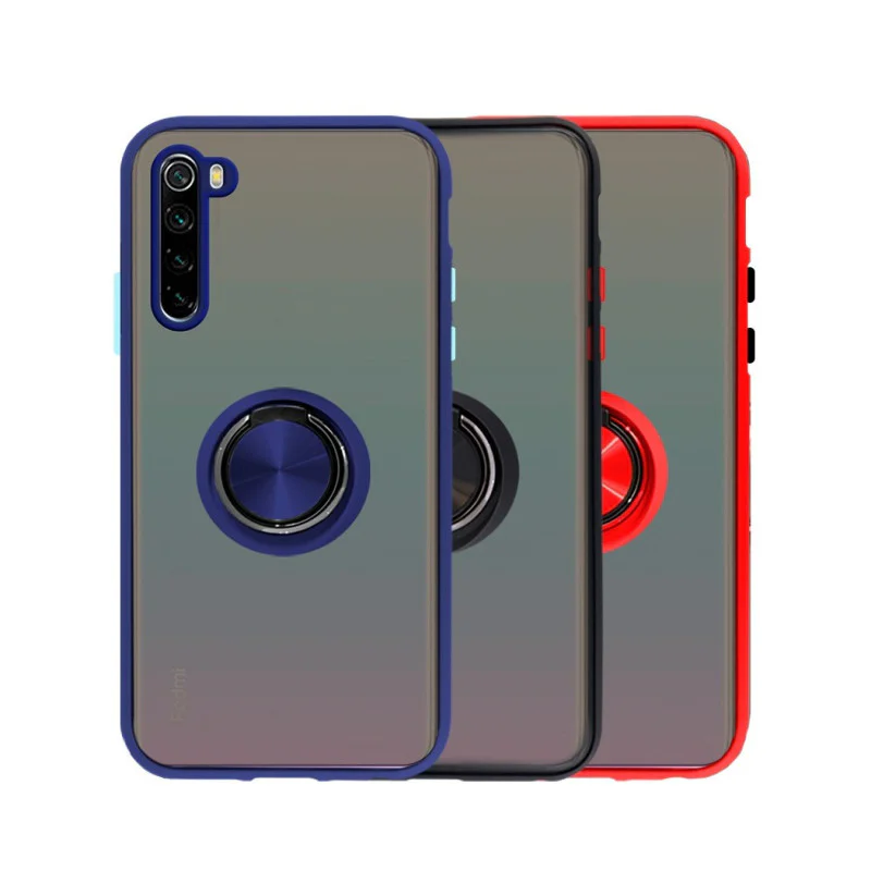 Capa Apokin para Xiaomi Redmi Note 8 Gel Fumado com Suporte Azul