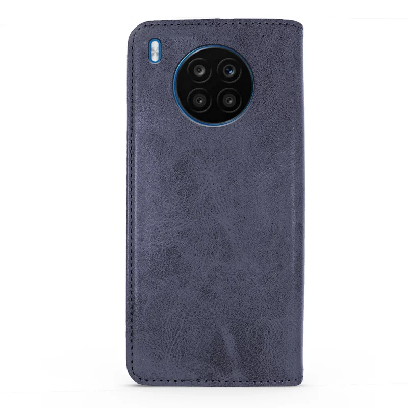 Capa Apokin com Tampa e Porta-Cartões para Honor 50 Lite Pele Sintética Azul - Imagem 6