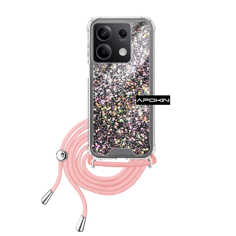 Capa Apokin Air em Gel Transparente com Cordão para Xiaomi Redmi Note 13 5G Azul-Turquesa - Imagem 3