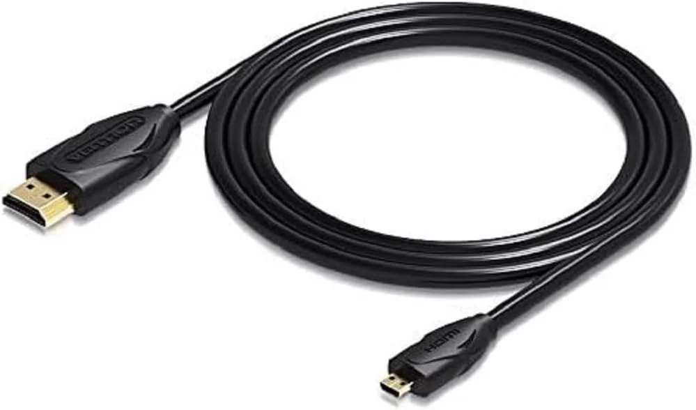 Cabo Micro HDMI para HDMI Vention 1,5 m Preto Banhado a Ouro