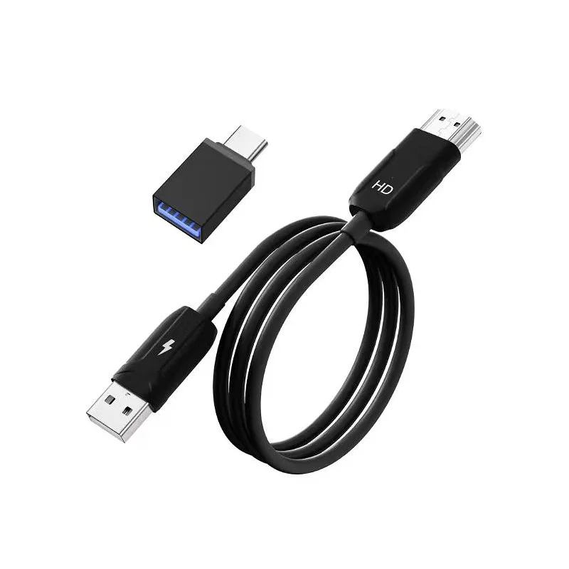 Cabo Apokin USB-C e USB-A para HDMI Preto