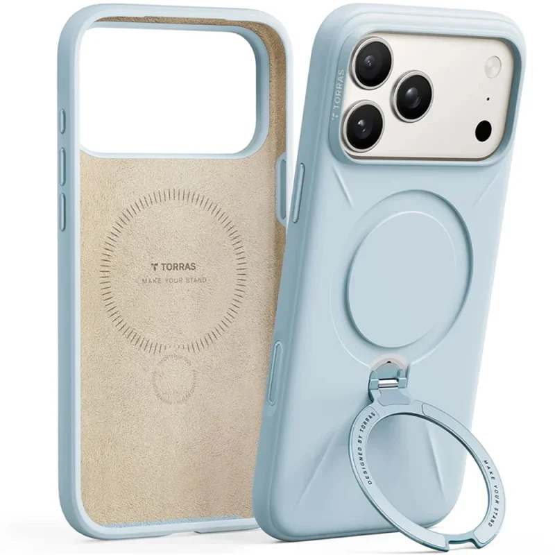 Capa Torras para iPhone 17 Pro 18 Pro Ostand Spin Softune Azul Baby