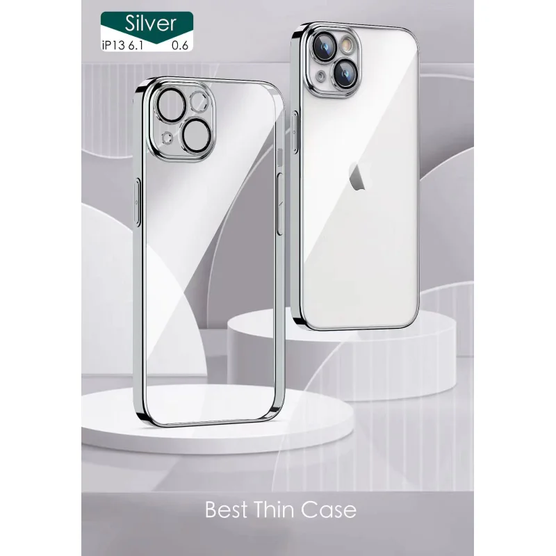 Capa Rígida com Contorno Cromado para iPhone 12 Prata - Imagem 6