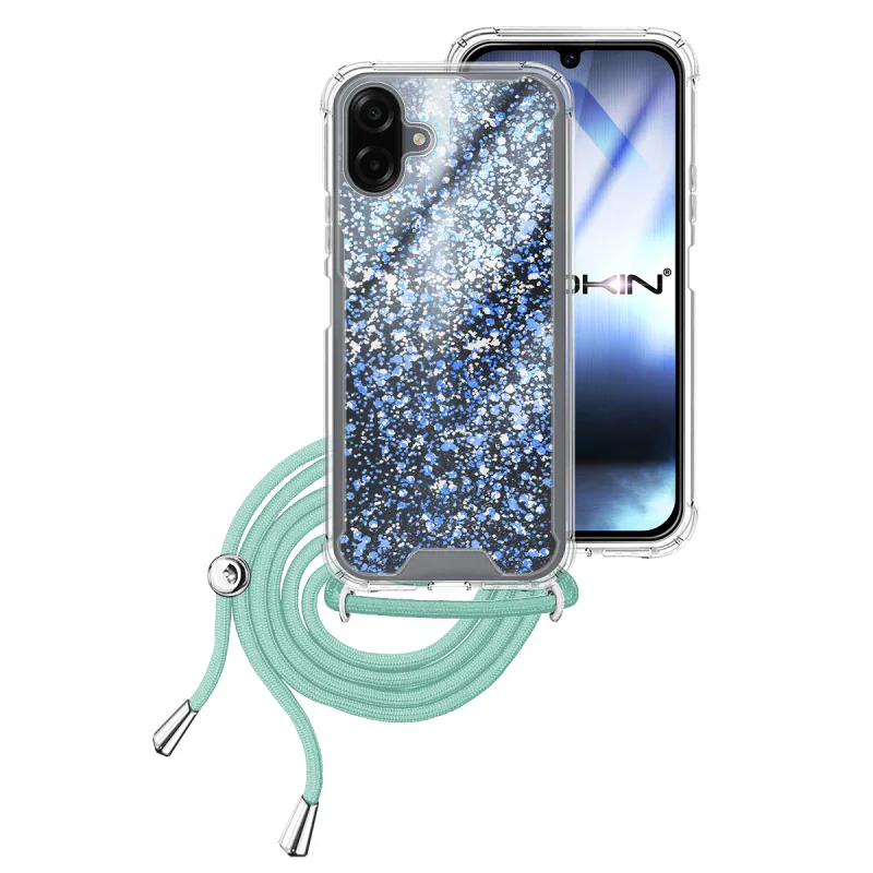 Capa Apokin para Samsung Galaxy A07 Gel Transparente com Cordão Lilás - Imagem 4