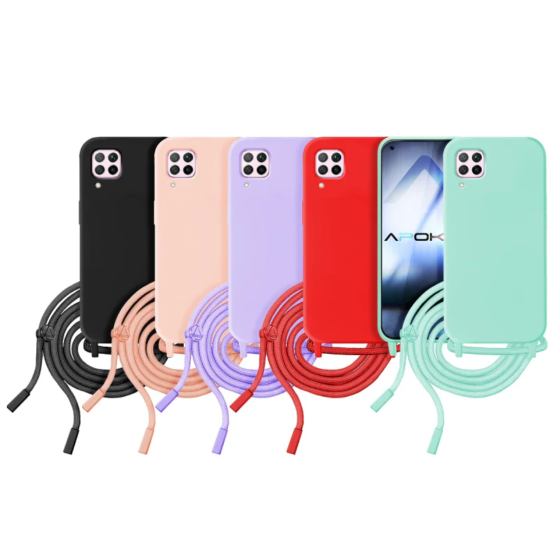 Capa Apokin para Huawei P40 Lite Suave com Cordão Preto - Imagem 1