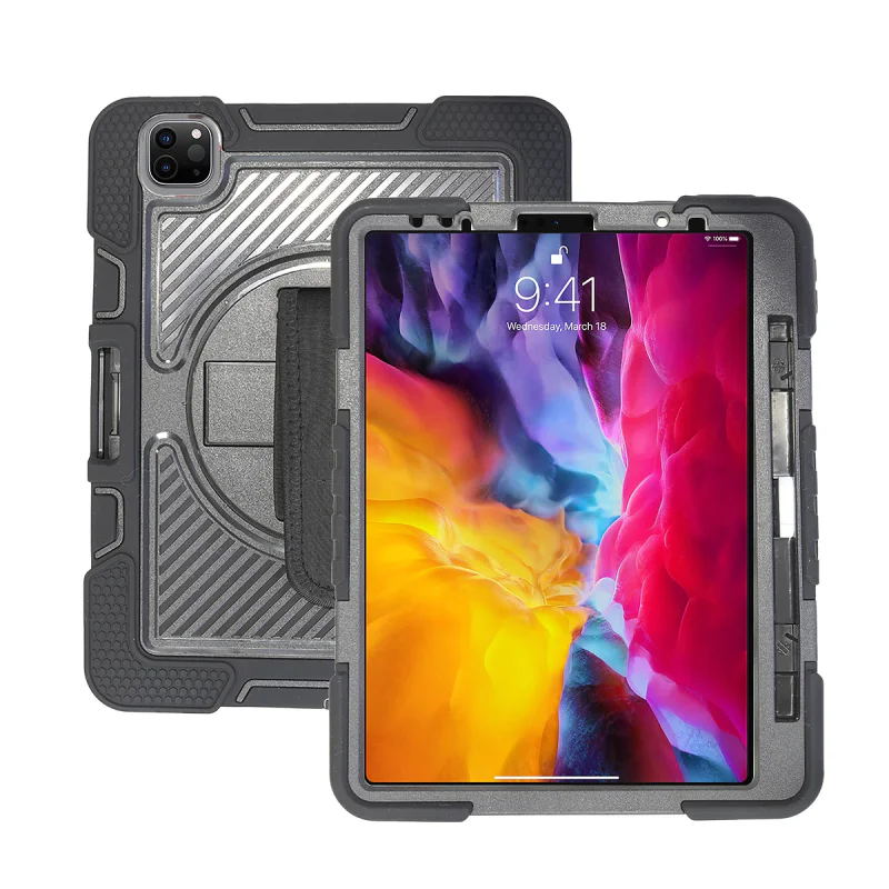 Capa Apokin para iPad Air 11 polegadas 2024 e 2025 Air 4 e Pro 11 Antigolpes com Asa Suporte e Slot para Caneta Vermelho