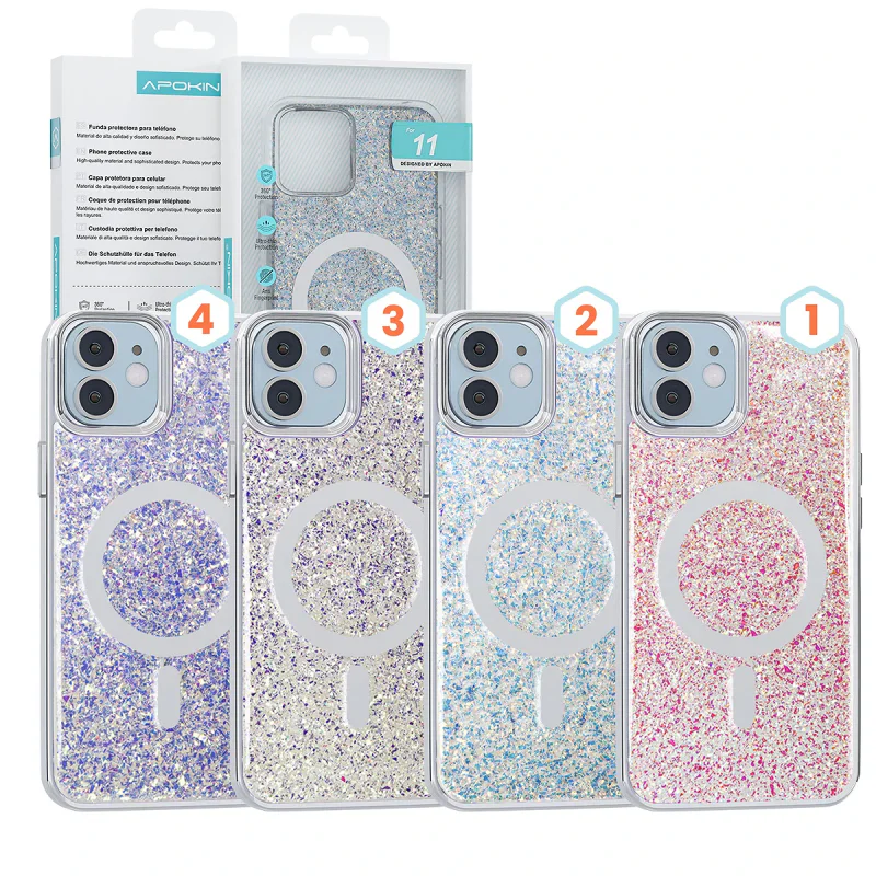 Capa Apokin para iPhone 11 Acrílica com Purpurina e MagSafe Variante 3