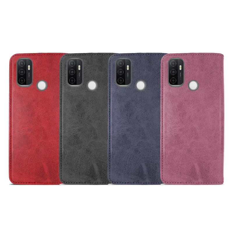 Capa com Porta-Cartões Apokin em Couro Sintético para Oppo A53 / A53s Rosa - Imagem 1