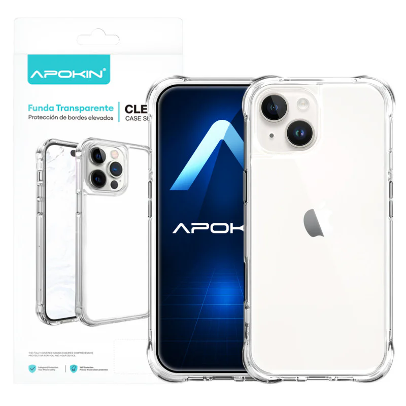 Capa Apokin para iPhone 14 Plus Silicone Transparente Extra Grossa 3,3 mm