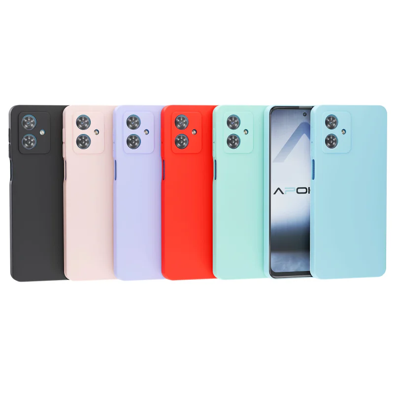 Capa de Silicone Suave Apokin Air para Motorola Moto G54 Rosa