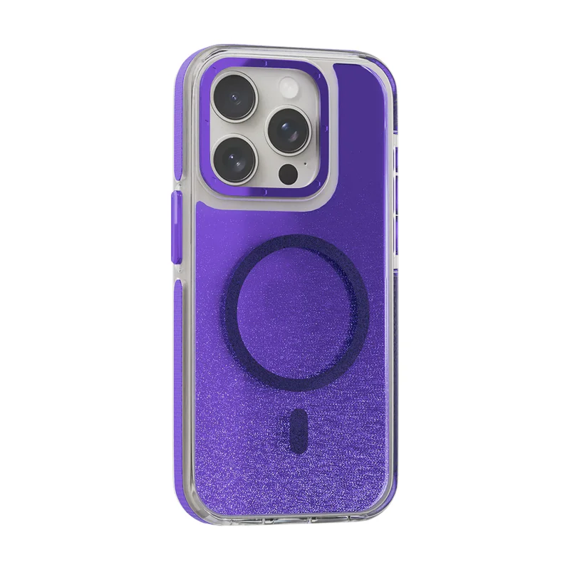 Capa Apokin para iPhone 15 Pro Acrílica com Purpurina e MagSafe Lilás - Imagem 6