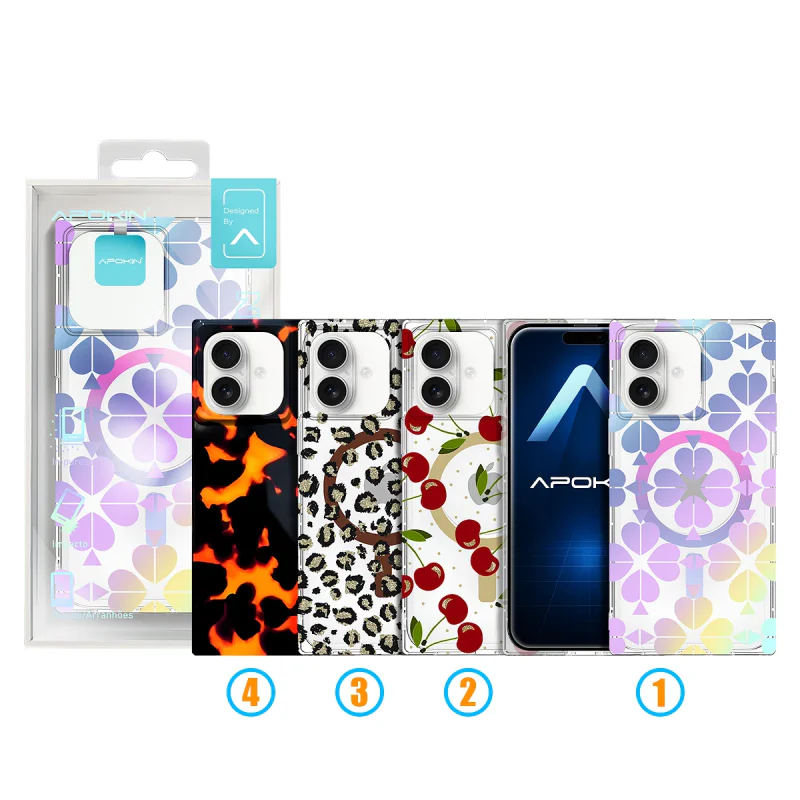 Capa Apokin para iPhone 16 Metalizada com Desenho e MagSafe 3