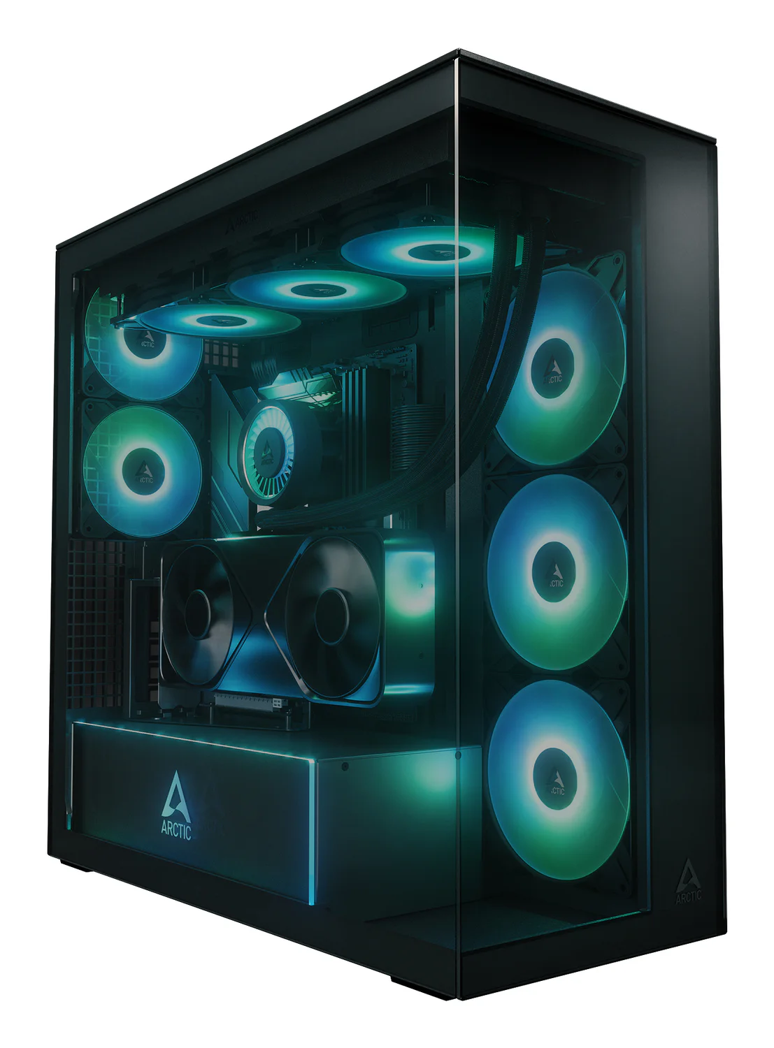 Caixa Arctic Xtender VG E-ATX Panorâmica Preta com Vidro Temperado e 5 Ventoinhas A-RGB - Imagem 2