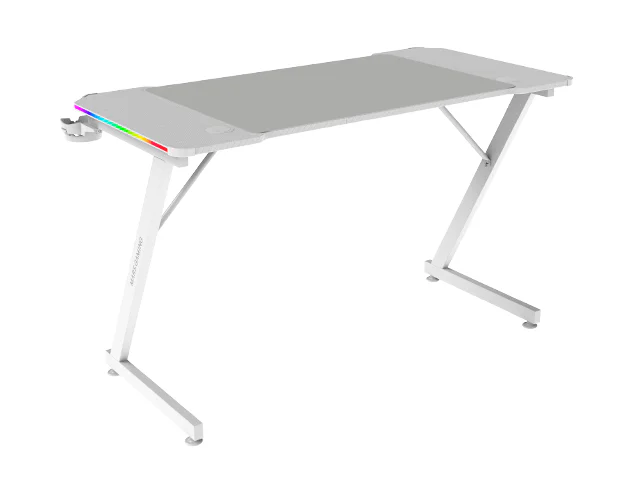 Secretária Gaming Mars Gaming MGD-X120RGB 120x60 cm com Iluminação RGB, Comando e Tapete XXL Branca - Imagem 4