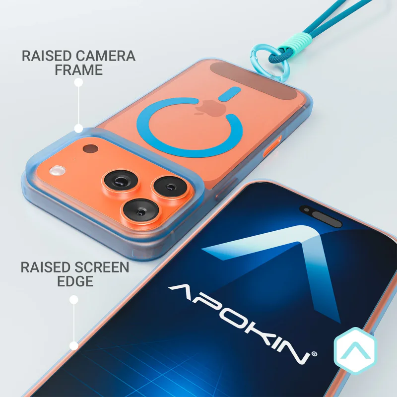 Capa Apokin em Silicone com Alça e MagSafe para iPhone 15 Pro Max Variedade de cores - Imagem 4