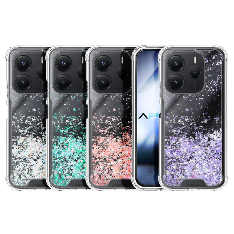 Capa Apokin para Xiaomi Redmi Note 14 5G Gel Transparente com Purpurina Variedade de cores
