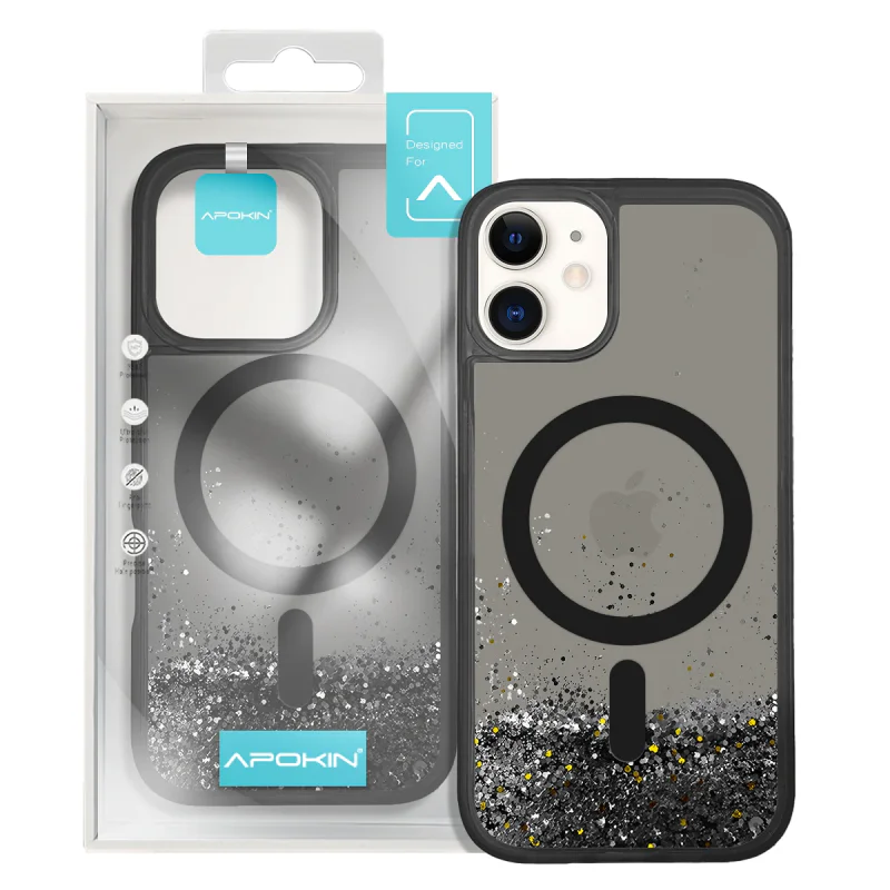 Capa Apokin para iPhone 11 com Purpurina Desenhos e MagSafe Prata - Imagem 5