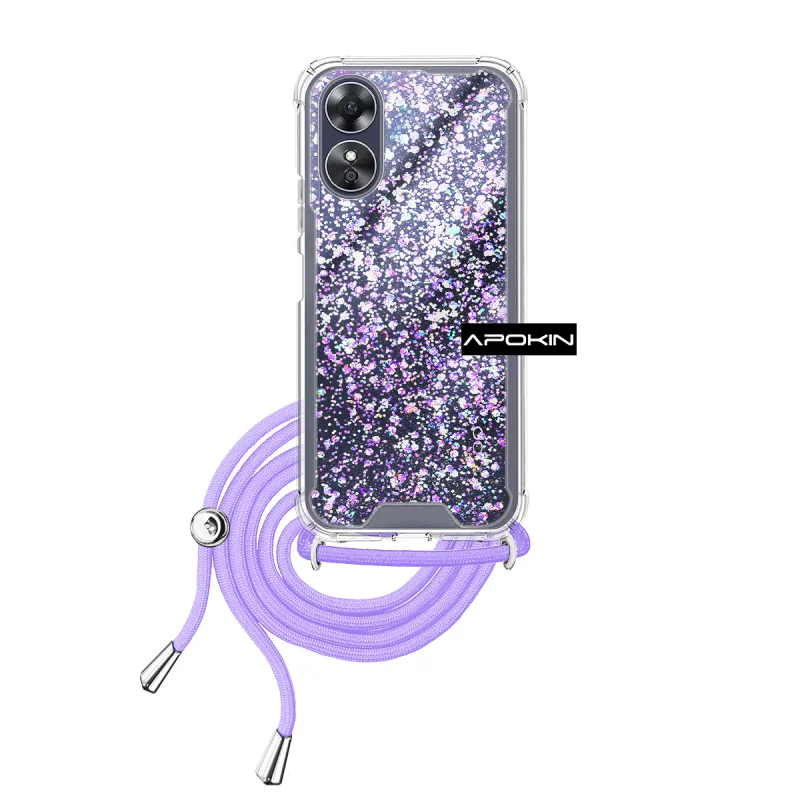 Capa Apokin para Oppo A17 4G Gel Transparente com Cordão Variedade de cores - Imagem 2