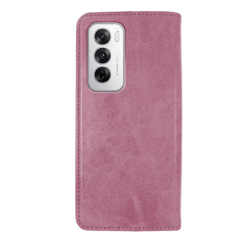 Capa com Tampa e Porta-cartões Apokin Oppo Reno 12 Pele Sintética Vermelho - Imagem 2