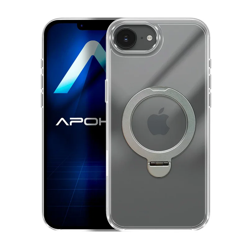 Capa Apokin Puro com Anel Suporte e MagSafe para iPhone 16E Transparente - Imagem 2