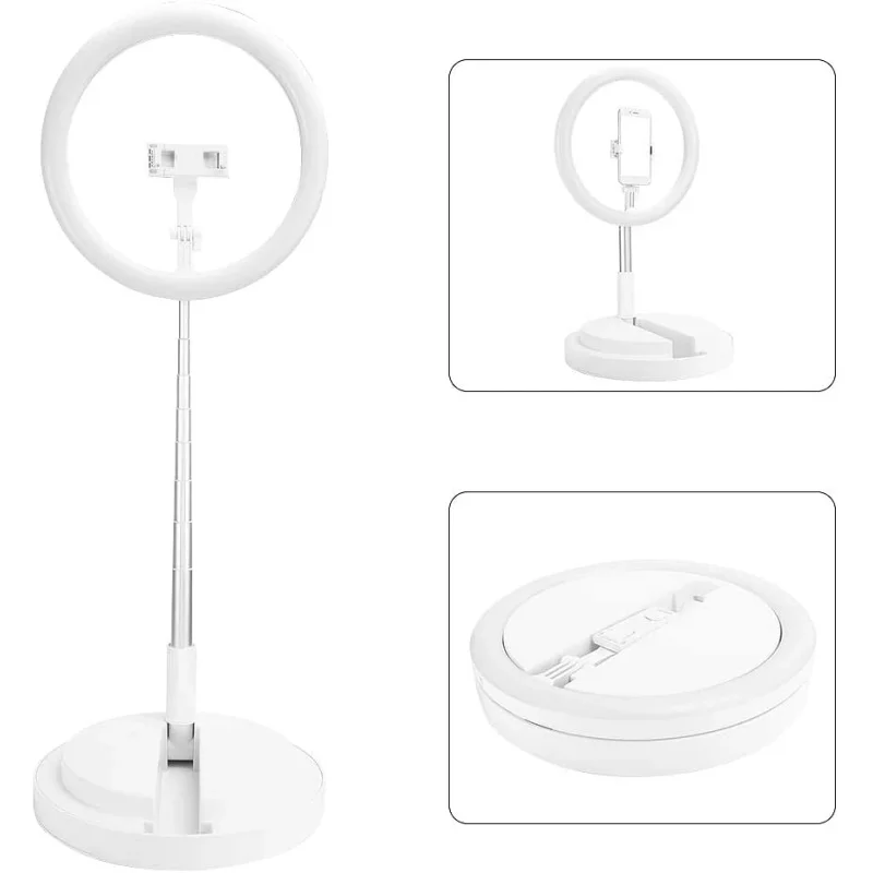 Anel de Luz LED Apokin RGB Live Beauty 26 cm com Tripé Ajustável até 168 cm Branco - Imagem 5