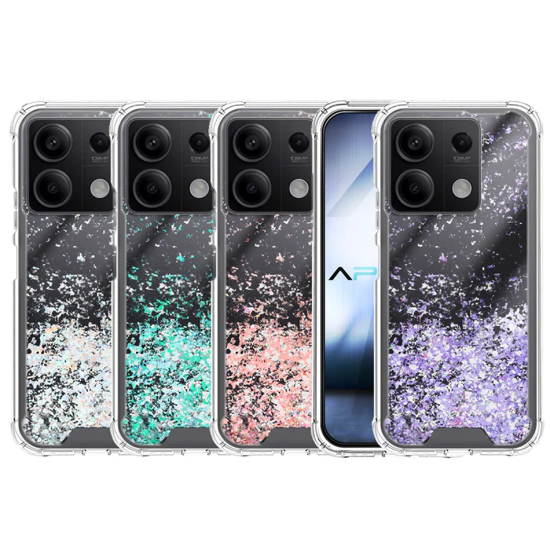 Capa de Gel Apokin para Xiaomi Redmi Note 13 5G Transparente com Purpurinas Lilás