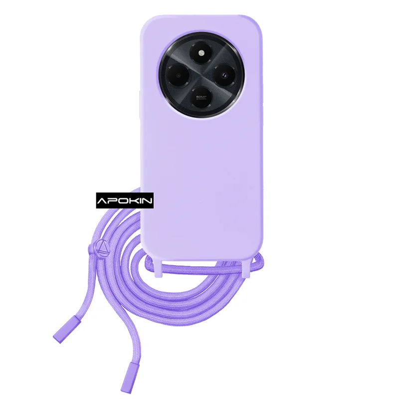 Capa Apokin para Xiaomi Redmi 14C de Toque Suave com Cordão Preto - Imagem 4