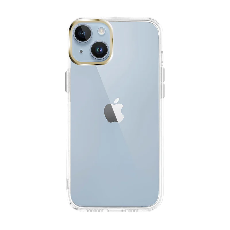 Capa Apokin iPhone 14 Plus Acrílica Rígida com Aro de Câmara Rosa - Imagem 4