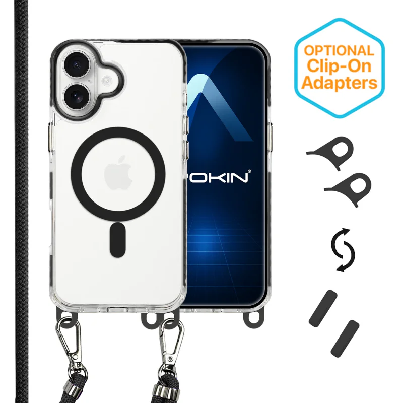 Capa Apokin para iPhone 16 Plus em Acrílico com Cordão Preto - Imagem 2