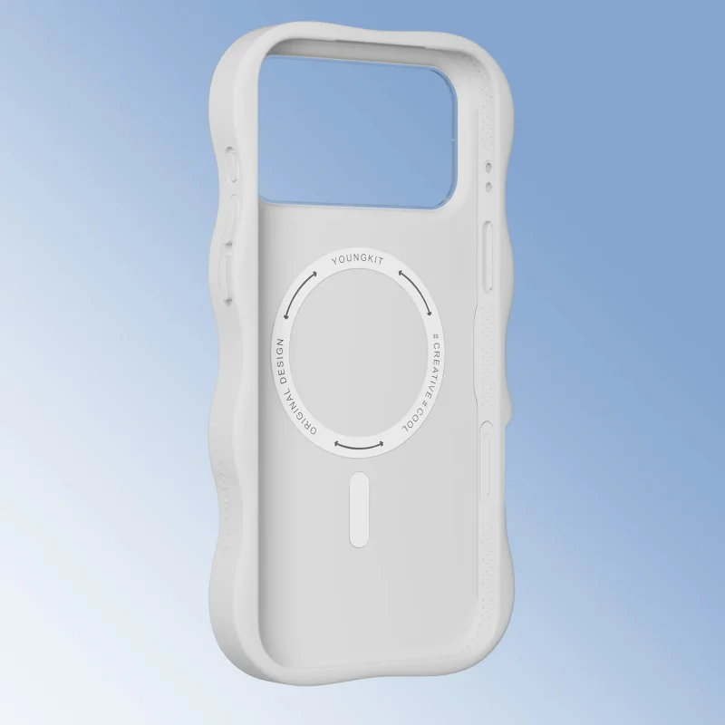 Capa Magnética Apokin Youngkit Big Wave para iPhone 17 Pro e iPhone 18 Pro Branco - Imagem 3