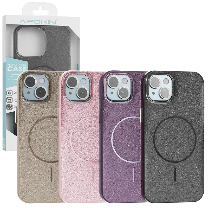 Capa Apokin com Purpurina e MagSafe para iPhone 13 / 14 Lilás - Imagem 1