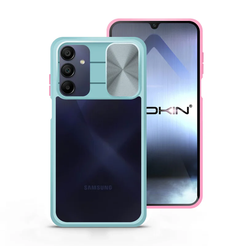 Capa de Gel Antichoque Apokin com Tampa de Câmara Deslizante para Samsung Galaxy A15 Preto - Imagem 2