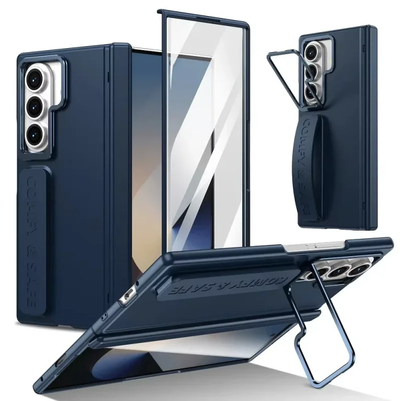 Capa 360 Apokin para Samsung Galaxy Z Fold8 com Suporte Metálico e Proteção de Câmara Azul - Imagem 3
