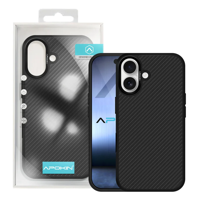 Capa Apokin para iPhone 17 Premium com Efeito Carbono e MagSafe Preto - Imagem 1