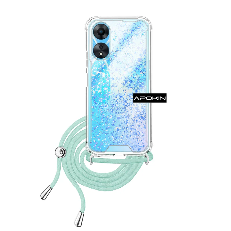 Capa Apokin em Gel Transparente com Cordão para Oppo A98 Lilás - Imagem 4