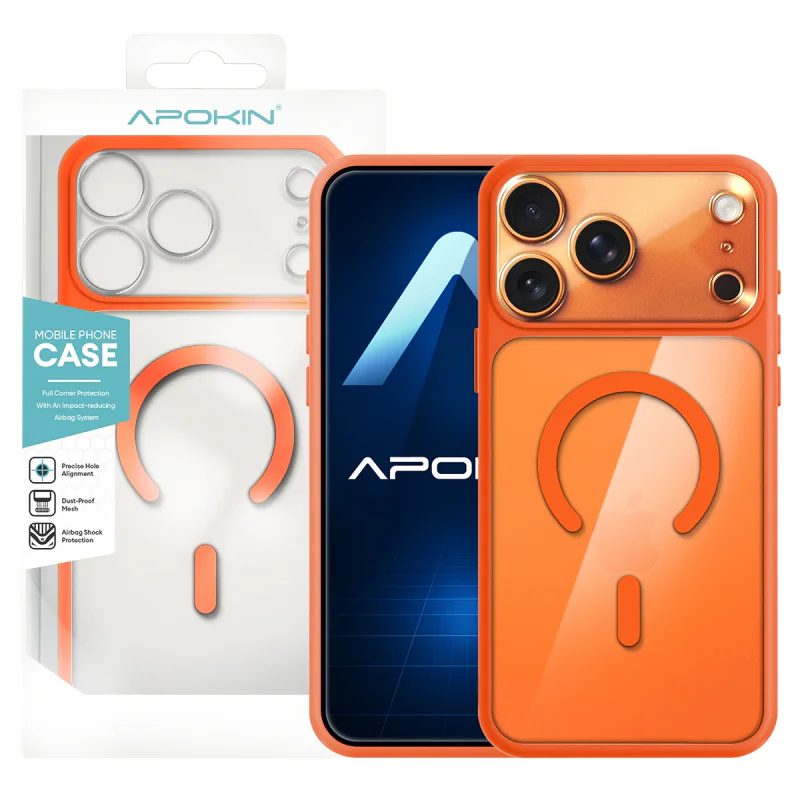 Capa Apokin Transparente MagSafe com Proteção de Câmara para iPhone 17 Pro Azul - Imagem 4