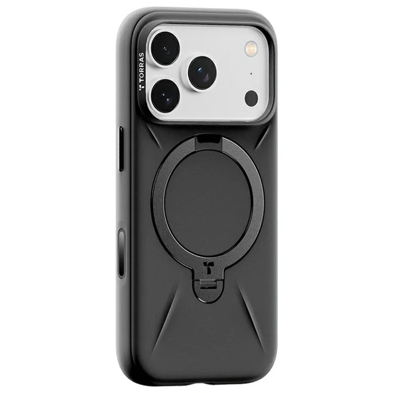 Capa Apokin Torras Ostand Spin Softune para iPhone 17 Pro Max / 18 Pro Max Preto