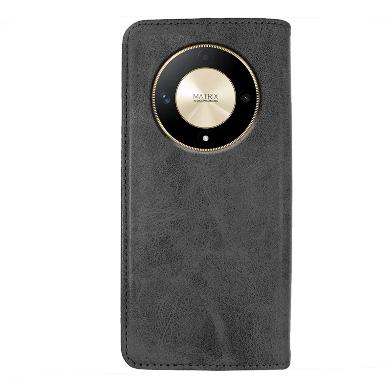 Capa com Tampa e Porta-Cartões Apokin para Honor X9b em Couro Sintético Preto - Imagem 4