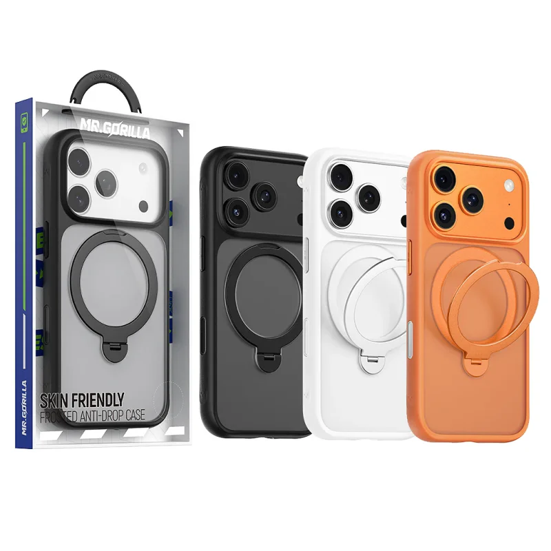 Capa Apokin para iPhone 17 Pro / 18 Pro Magnética com Suporte Rotativo 360 Graus Branco