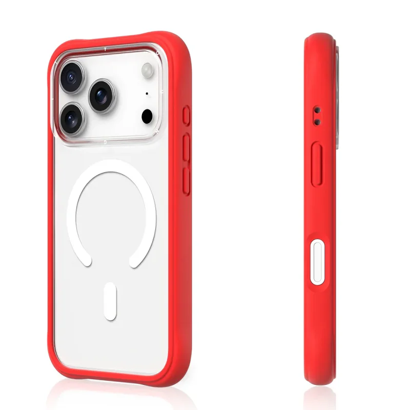 Capa Apokin Youngkit Série Dinâmica II para iPhone 17 Pro Max e 18 Pro Max Transparente com Anel Magnético Vermelho - Imagem 2