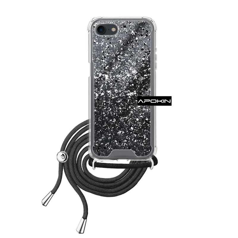 Capa de Gel Apokin para iPhone 7 Plus e 8 Plus Transparente com Cordão Variedade de cores - Imagem 5