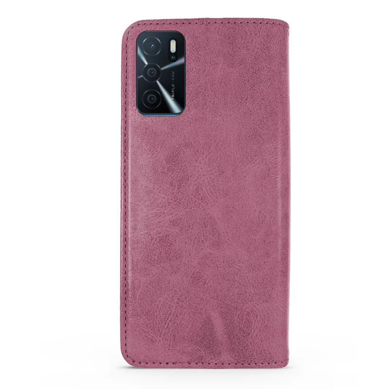 Capa Livro Flip Apokin para Oppo A77 em Pele Sintética com Porta-cartões Rosa - Imagem 2
