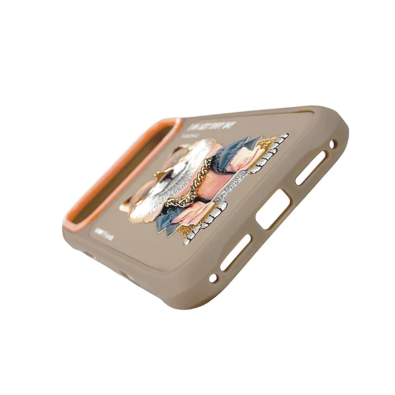 Capa Apokin Nimmy Cool Bordada com MagSafe para iPhone 17 Pro e 18 Pro Castanho - Imagem 3