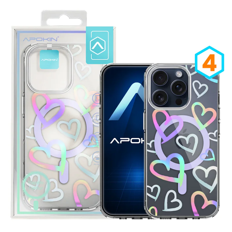 Capa Apokin Metálica Iridescente com MagSafe e Padrão para iPhone 15 Pro Max Cor 3 - Imagem 5